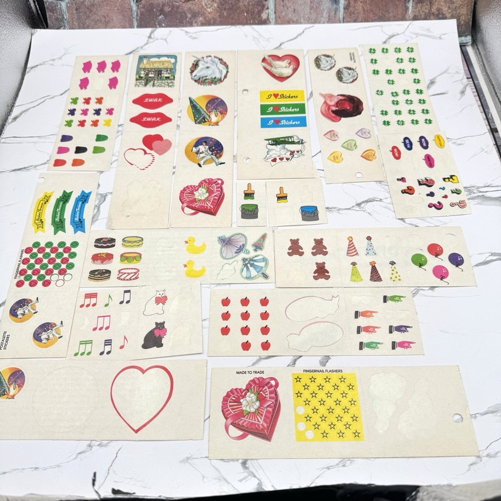 Vintage Hallmark Postalettes Sticker Sheets 1980s Lot Retro